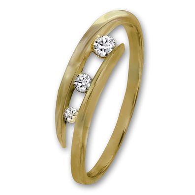 GoldDream Ring weiße Zirkonia für Damen in der Größe 56 333er Gelbgold GDR529Y56