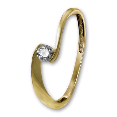 GoldDream Welle Ring weißer Zirkonia für Damen in der Größe 56 333er GDR530Y56