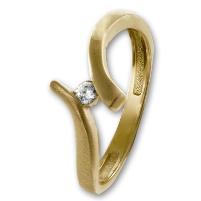 GoldDream Wave Ring weißer Zirkonia für Damen in der Größe 54 333er GDR531Y54