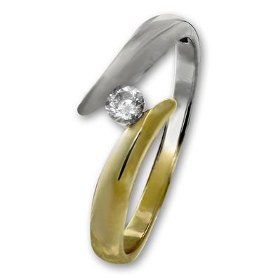 GoldDream Ring weißer Zirkonia für Damen in der Größe 54 333 Gelbgold GDR533T54