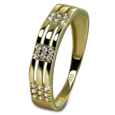 GoldDream Gold Ring Sparkle Gr.56 Zirkonia weiß 333er Gelbgold GDR534Y56