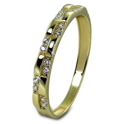 GoldDream Gold Ring Fashion Gr.54 Zirkonia weiß 333er Gelbgold GDR536Y54