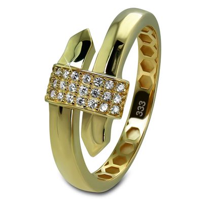 GoldDream Gold Ring Glamour Gr.60 Zirkonia weiß 333er Gelbgold GDR546Y60