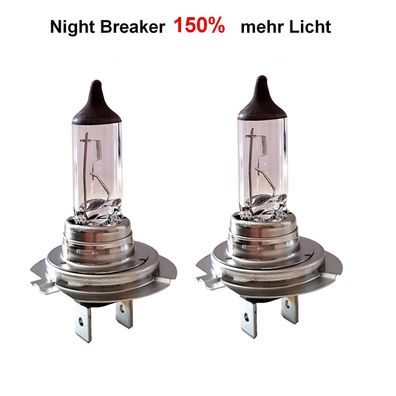 2x H7 Night Breaker + 150% mehr Licht Scheinwerfer Fernlicht Abblendlicht Lampen