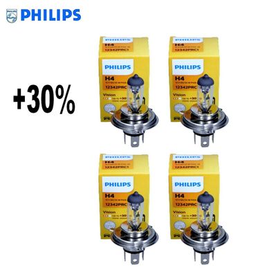 4x Philips + 30% H4 12V 60/55W Fernlicht Abblendlicht Lampen P43t-38 12342PRC1