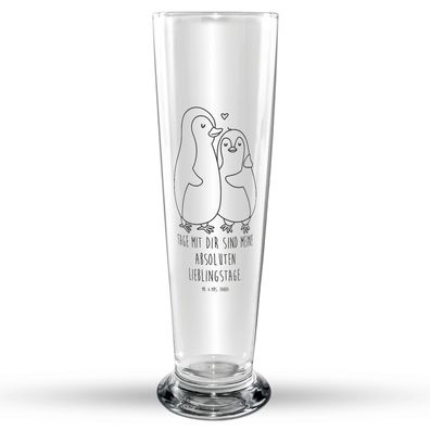 Mr. & Mrs. Panda Bierglas Pinguin umarmen mit Spruch