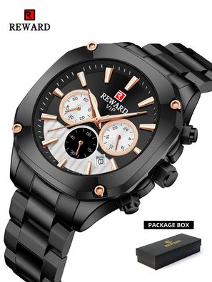 Men Watches Luxury Business Quartz Watch Men Solid Steel Wristwatch Chronograph