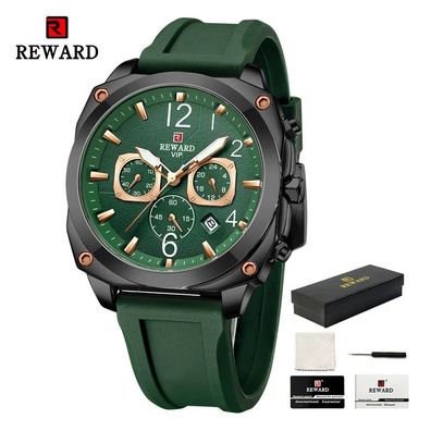 Quartz Wristwatch for Men Chronograph Luminous Sport Watch Silicon Strap Wrist Watch