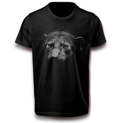 Raubtier Tayra Hyrare Tier Tiere Allesfresser T-Shirt schwarz 152 - 3XL Baumwolle