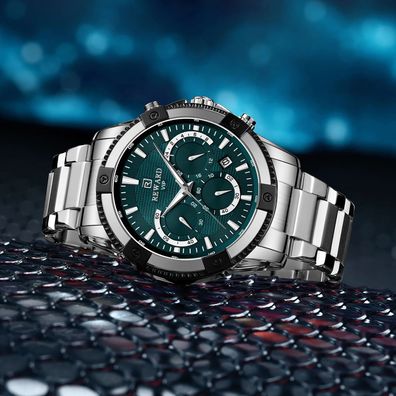 Casual Watch for Men Luxury Stainless Steel Wristwatch Quartz Analog Waterproof