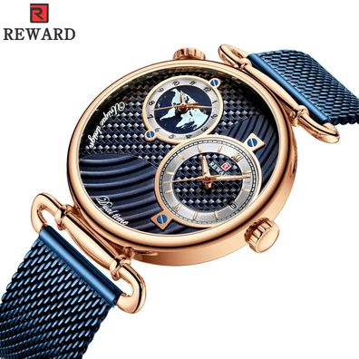 Men Watches Luxury Dual Time Zone Quartz Wristwatch Stainless Steel Strap Casual