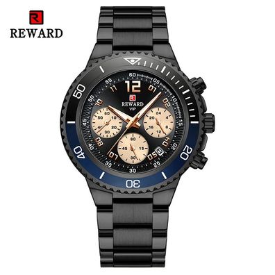 Mens Watches Waterproof Luminous Chronograph Sport Wristwatches Stainless Steel