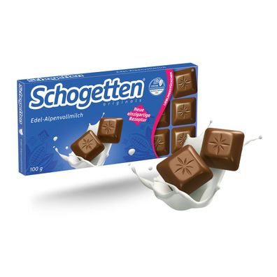 Schogetten Edle Alpenvollmilch Schokolade Stück für Stück 100g