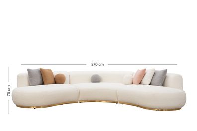 Wohnlandschaft Couch xxl Sofa Big Couchen Ovale Eckgarnitur Stoffsofa Möbel