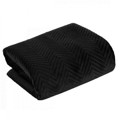 Tagesdecke Bettüberwurf 200x220 cm schwarz Polyester Bettdecke Sofaüberwurf Modern