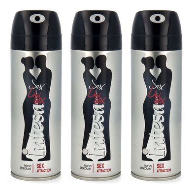 intesa unisex Attraction - Deodorant Bodyspray 3x 125ml