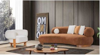 Moderne Textil Sofagarnitur Dreisitzer + Sessel Luxus Couch Wohnzimmer