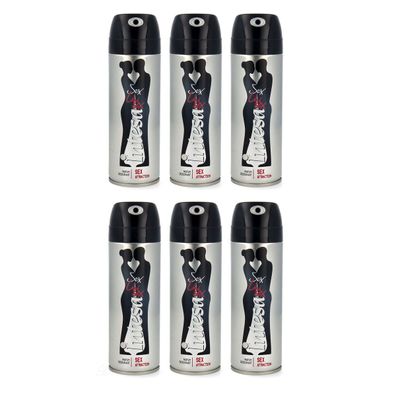 intesa unisex Attraction - Deodorant Bodyspray 6x 125ml
