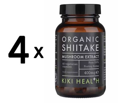 4 x Organic Shiitake Extract, 400mg - 60 vcaps
