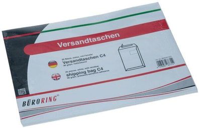 25 Stk Versandtaschen C4 mit Fenster HK weiß 90 gr Umschläge