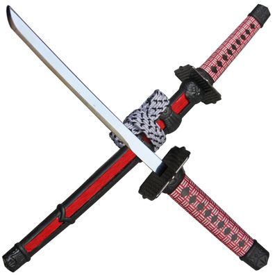 Haller Mini Samurai Set rot, Mini Katana mit Scheide und Ständer, Brieföffner