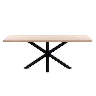 Tisch Argo 180 x 100 cm mit Melamin und schwarzen Stahlbeinen