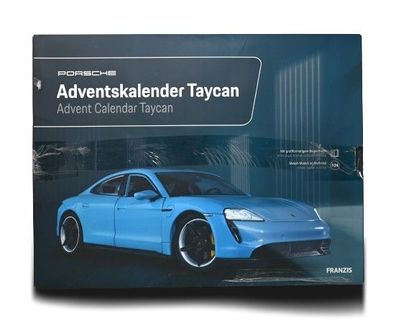 Franzis 67203 - Porsche Taycan frozen blue, Metall Modellbausatz im Maßstab 1:24