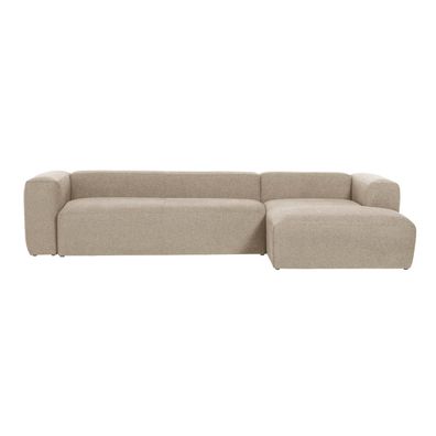 Sofa Blok 3-Sitzer mit Longchair rechts beige 330 cm