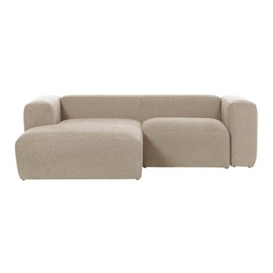 Sofa Blok 2-Sitzer mit Longchair links beige 240 cm