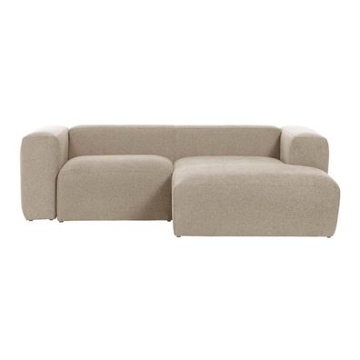 Sofa Blok 2-Sitzer mit Longchair rechts beige 240 cm