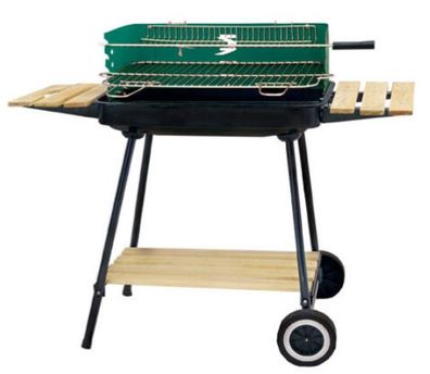 Standgrill Holzkohlegrill Gartengrill Seitenregale BBQ Camping 58x38x86cm