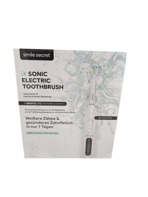 Smile Secret IX Sonic Schallzahnbürste Elektrische Zahnbürste, Weiß, NEU!