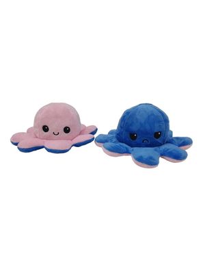 Plüschtier Oktopus wendbar 2er Set Rosa Blau Kuscheltier, Flip, Wende Tiere