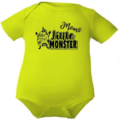 Kurzarm Baby Body bedruckt mit Moms little Monster