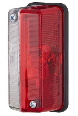 HELLA 2XS 005 020-057 Umrissleuchte - 12V - Anbau - Lichtscheibenfarbe: glasklar/ rot