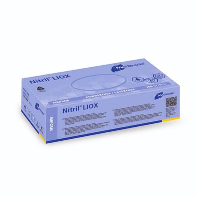 Nitril® LIOX, antimikrobieller Untersuchungshandschuh aus Nitril, BLAU, puderfrei, X-