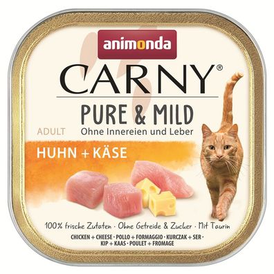 Animonda Carny Pure & Mild Adult Huhn & Käse 64 x 100g (15,61€/ kg)