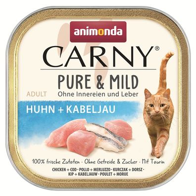 Animonda Carny Pure & Mild Adult Huhn & Kabeljau 64 x 100g (15,61€/ kg)