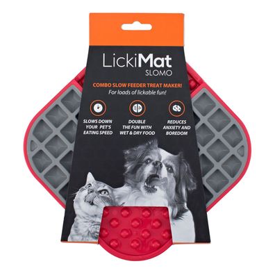LickiMat Slomo - TRP Schleckmatte für Hunde - rot - 20 cm