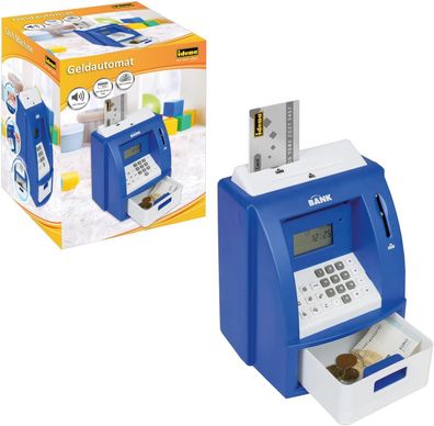 Idena Digitale Spardose Geldautomat 50060 Display Münzzähler PIN blau
