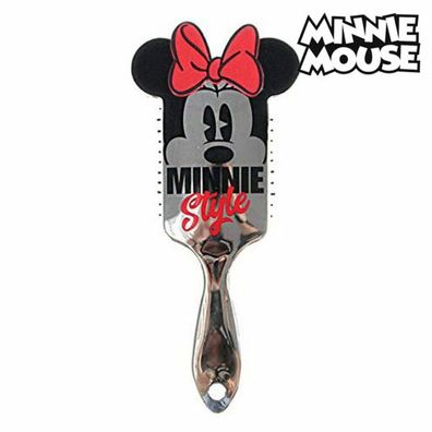 Knotenlösende Haarbürste Minnie Mouse Silberfarben