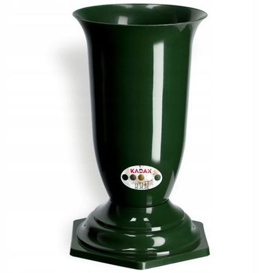 KADAX Grabvase aus Kunststoff, Blumenvase mit einlage, 15 cm, Grün
