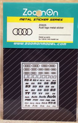 ZoomOn ZD025 Audi Metal Sticker div. Maßstäbe