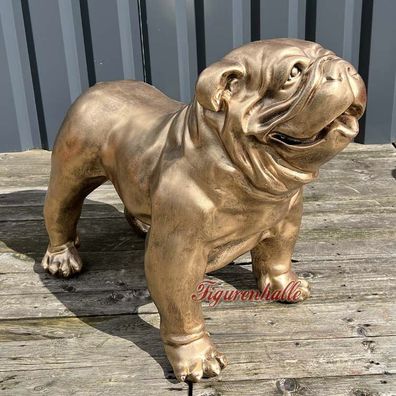 Englische Bulldogge Kunst Statue Pop Art Dekoration Gold / Bronze Farbend Figur Hund