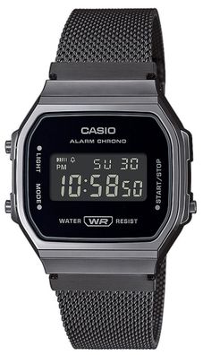 Casio Digital Armbanduhr A168WEMB-1BEF Milanaise-Band