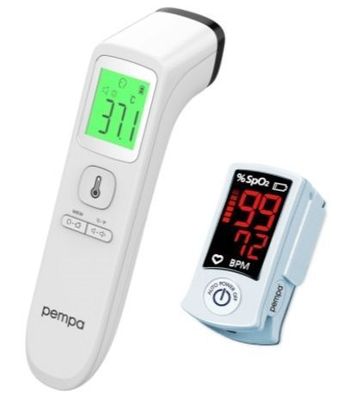 Pulsoximeter & Stirnthermometer Set - Medizinisches OXY 100 & T200