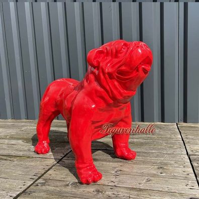 Englische Bulldogge Kunst Objekt Figur Statue Skulptur Pop Art Farbend Deko Hund Loft