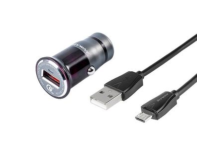 12/24V QC3.0 Ladegerät 1x USB + USB-Kabel > Micro-USB