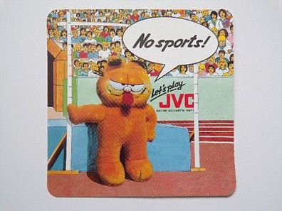 Aufkleber Sticker Garfield "No sports!" Let´s play JVC Werbung