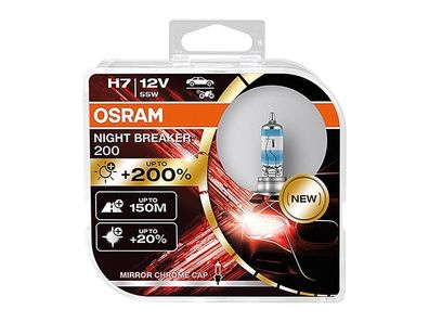 Glühlampen OSRAM H7 12V 55W PX26d Night Breaker + 200%, 2 Stk